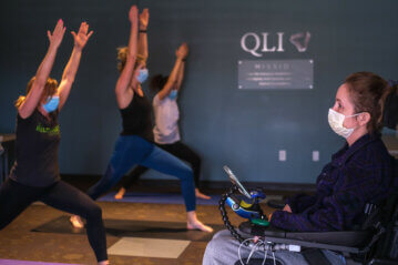 A yoga class